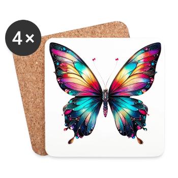 Schmetterling - Untersetzer (4er-Set) - Weiß - Vorne