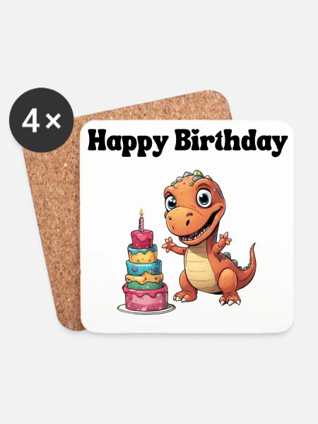 Happy Birthday - Herzlichen Glückwunsch - Untersetzer (4er-Set) - Weiß