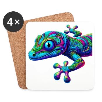 Gecko - Untersetzer (4er-Set) - Weiß - Vorne