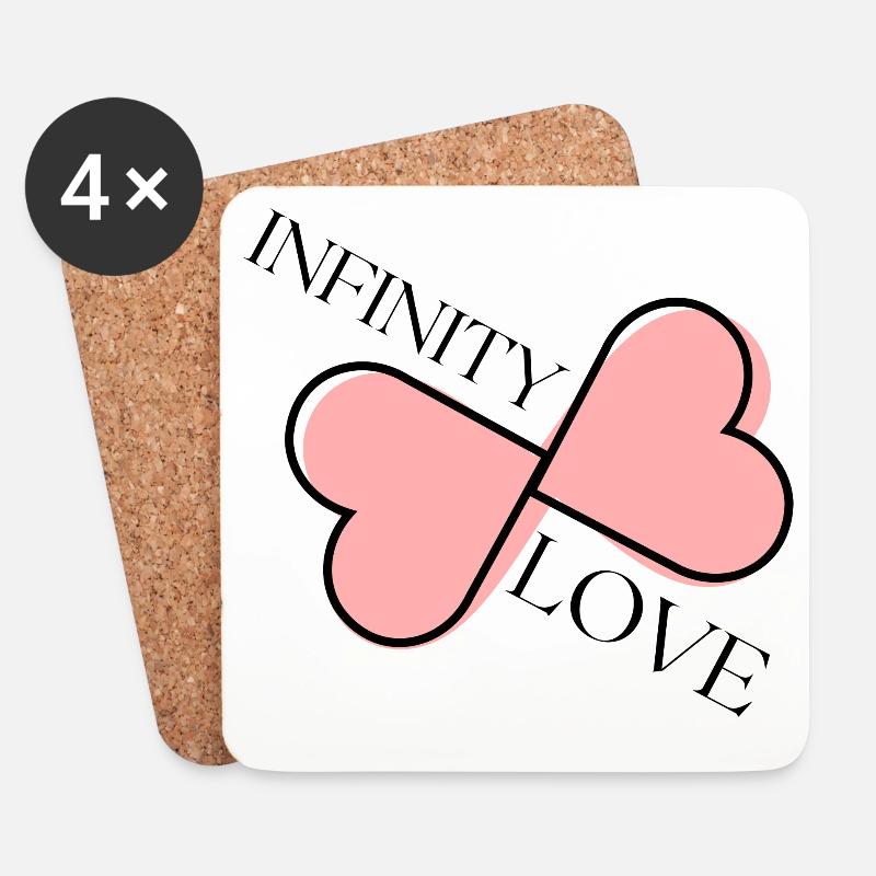 Kreuziges Pink Hearts Logo - Untersetzer (4er-Set) - Weiß