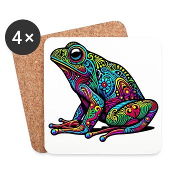 Grenouille - Dessous de verre (lot de 4) - blanc - Devant
