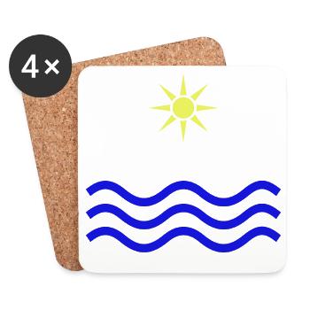 MYKONOS-GRÈCE Eau Solaire - Dessous de verre (lot de 4) - blanc - Devant