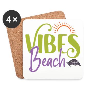 Ambiance de plage - Dessous de verre (lot de 4) - blanc - Devant