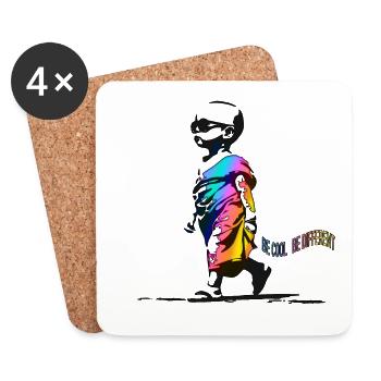 Be Cool Be Different - Untersetzer (4er-Set) - Weiß - Vorne