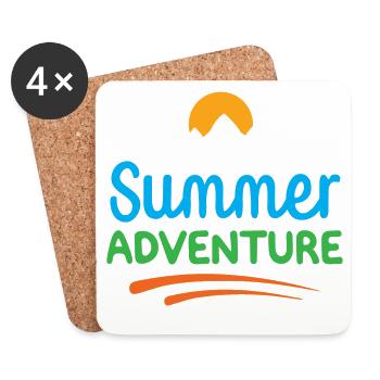 Sommer-Abenteuer - Untersetzer (4er-Set) - Weiß - Vorne