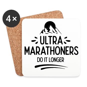 Ultra-Marathonläufer machen es länger - Untersetzer (4er-Set) - Weiß - Vorne