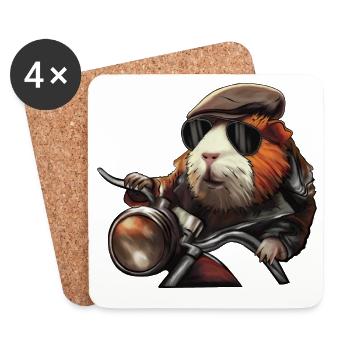 Abenteuer Meerschweinchen – Charakter Design - Untersetzer (4er-Set) - Weiß - Vorne