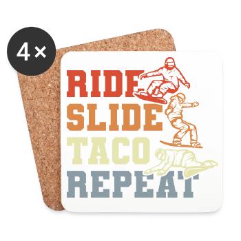 Taco Snowboarding - Untersetzer (4er-Set) - Weiß - Vorne