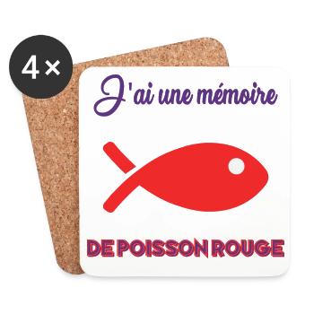 HUMOR. FISH. APRIL FOOL - Coasters (set of 4) - white - Front
