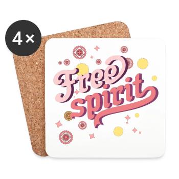 Free spirit, free spirit, freedom, cool spirit - Coasters (set of 4) - white - Front
