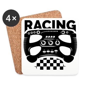 Volant de course Formula gaming Simulateur de course - Dessous de verre (lot de 4) - blanc - Devant