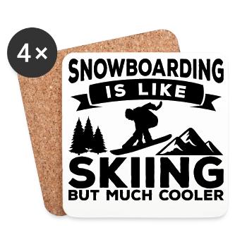 Witziges Snowboarding Zitat - Untersetzer (4er-Set) - Weiß - Vorne