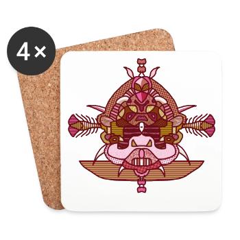 Farb-tattoo - Untersetzer (4er-Set) - Weiß - Vorne