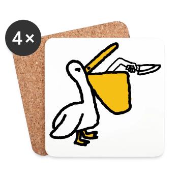 Oiseau de proie - Dessous de verre (lot de 4) - blanc - Devant