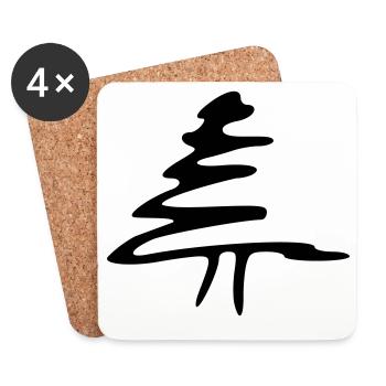 Arbre - Dessous de verre (lot de 4) - blanc - Devant