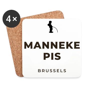 Manneken Piss Brüssel - Untersetzer (4er-Set) - Weiß - Vorne
