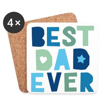 Le meilleur papa de tous les temps - Dessous de verre (lot de 4) - blanc - Devant