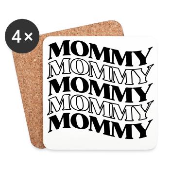 Bonheur des mères Maman Rétro Hippie pour la fête des mères - Dessous de verre (lot de 4) - blanc - Devant