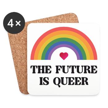 LGBT Pride Month - The Future is Queer - Coasters (set of 4) - white - Front