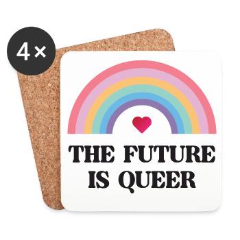 LGBT Pride Month - The Future is Queer - Coasters (set of 4) - white - Front