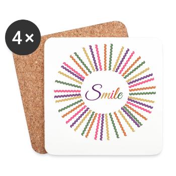 Smile - Coasters (set of 4) - white - Front