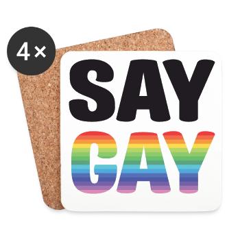 Mois de la fierté LGBT - Say Gay - Dessous de verre (lot de 4) - blanc - Devant