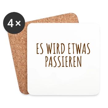 Something is happening - Coasters (set of 4) - white - Front