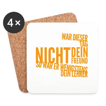 wieder etwas gelernt - Untersetzer (4er-Set) - Weiß - Vorne