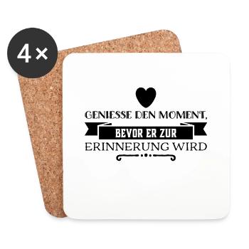 genieße jeden Moment - Untersetzer (4er-Set) - Weiß - Vorne