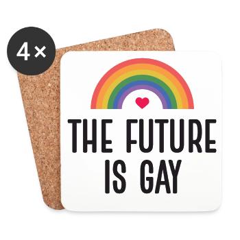 LGBT Pride Month - The Future is Gay - Coasters (set of 4) - white - Front