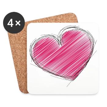 HEART. DAD. MOM. Bachelorette party. BEBE. CHILD. HEART. FEAST - Coasters (set of 4) - white - Front