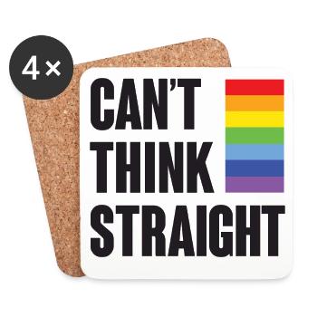 LGBTQ-Pride-Monat - Ich kann nicht klar denken - Untersetzer (4er-Set) - Weiß - Vorne