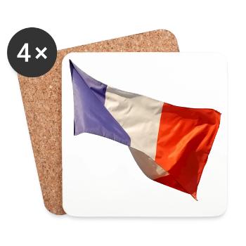 Blue White Red Flag Look - Coasters (set of 4) - white - Front