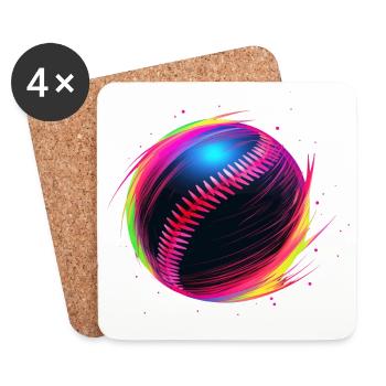 Baseball Ball Vaporwave - Untersetzer (4er-Set) - Weiß - Vorne