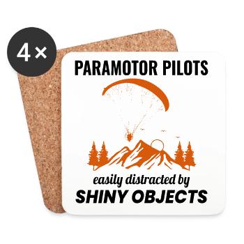 Pilote de paramoteur Paramoteur Parapente motorisé - Dessous de verre (lot de 4) - blanc - Devant