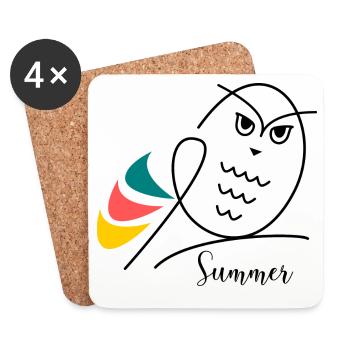 HOLIDAY. HAPPY HOLIDAYS. MISTRESS. MASTER. TEACHER - Coasters (set of 4) - white - Front