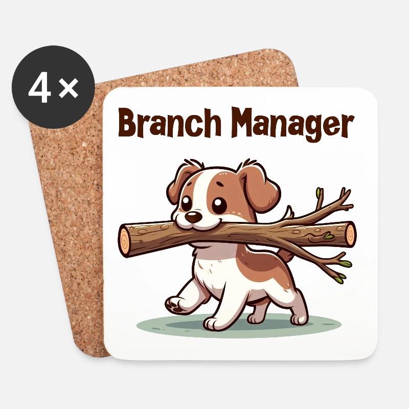 Proud Branch Manager - Stolzer Zweigstellenleiter - Untersetzer (4er-Set) - Weiß