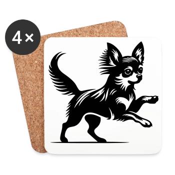 Chihuahua - Untersetzer (4er-Set) - Weiß - Vorne