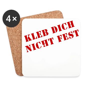 kleb dich nicht fest fang an zu denken - Untersetzer (4er-Set) - Weiß - Vorne