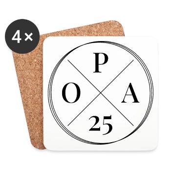 Opa 2025 - Untersetzer (4er-Set) - Weiß - Vorne
