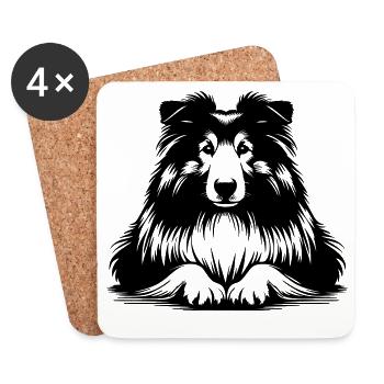 Collie - Untersetzer (4er-Set) - Weiß - Vorne