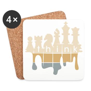 Chess retro graffiti think chess pieces icon - Coasters (set of 4) - white - Front