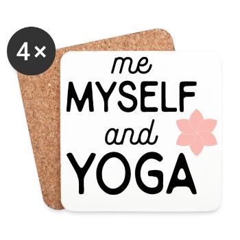 yoga - Dessous de verre (lot de 4) - blanc - Devant