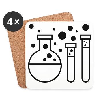 Chemistry experiment test tubes - Coasters (set of 4) - white - Front