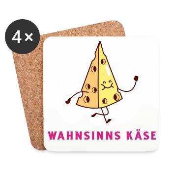 Wahnsinns Käse - Untersetzer (4er-Set) - Weiß - Vorne