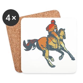 Équitation - Dessous de verre (lot de 4) - blanc - Devant