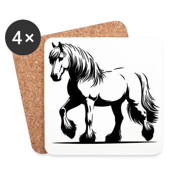 Pferd Haflinger - Untersetzer (4er-Set) - Weiß - Vorne