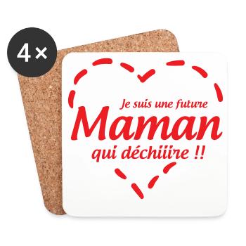 Je suis une future Maman qui déchiiire !! - Dessous de verre (lot de 4) - blanc - Devant