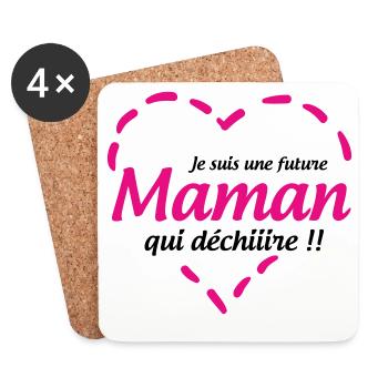 Je suis une future Maman qui déchiiire !! - Dessous de verre (lot de 4) - blanc - Devant