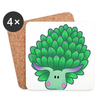 Leaf sheep - Coasters (set of 4) - white - Front